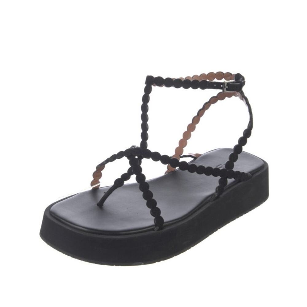 Alaïa black leather flatform